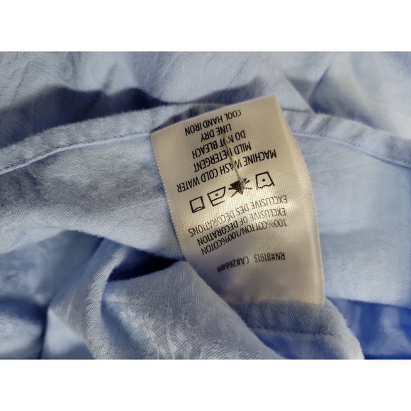 Robert Graham Classic Fit XL Flip Cuff Men's Button Shirt Blue Jacquard *Read* - Picture 7 of 12